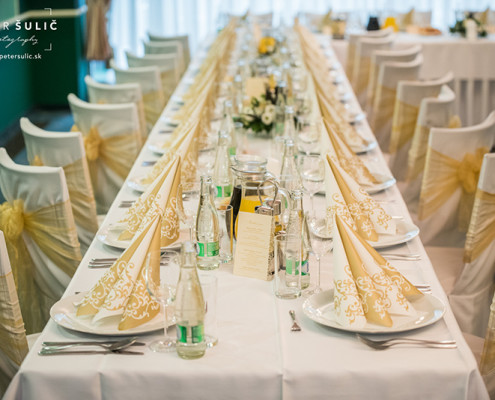 Slávnostná sála – svadobná výzdoba